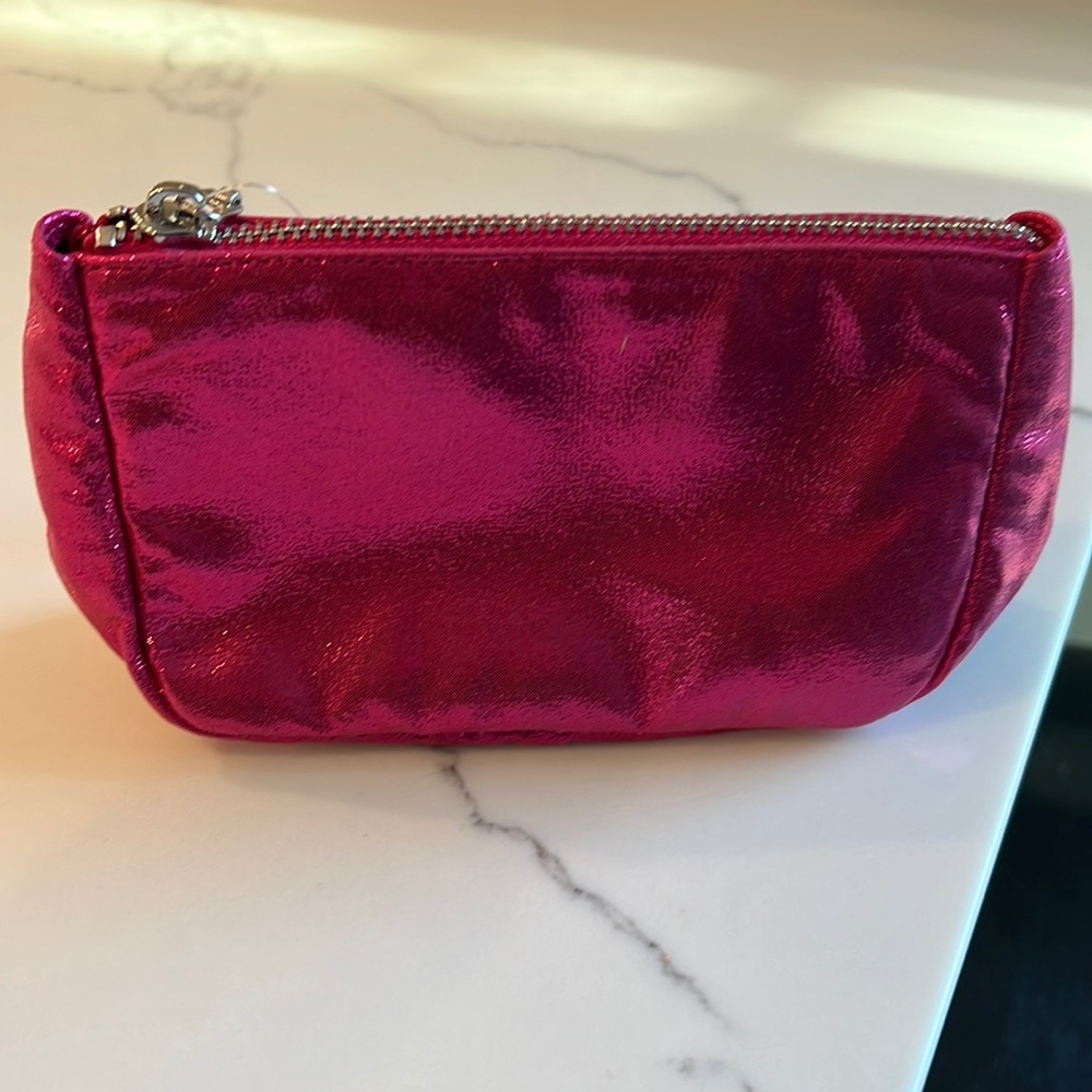 NWT Nina small pink metallic cosmetic case